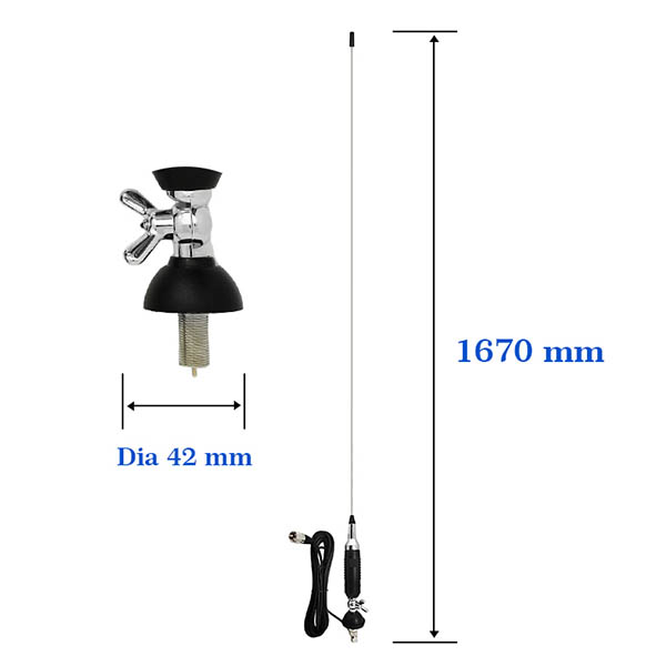 Vhf Uhf Ham Radio Base Tunable 27Mhz Pickup Truck Radio Antenna Mount